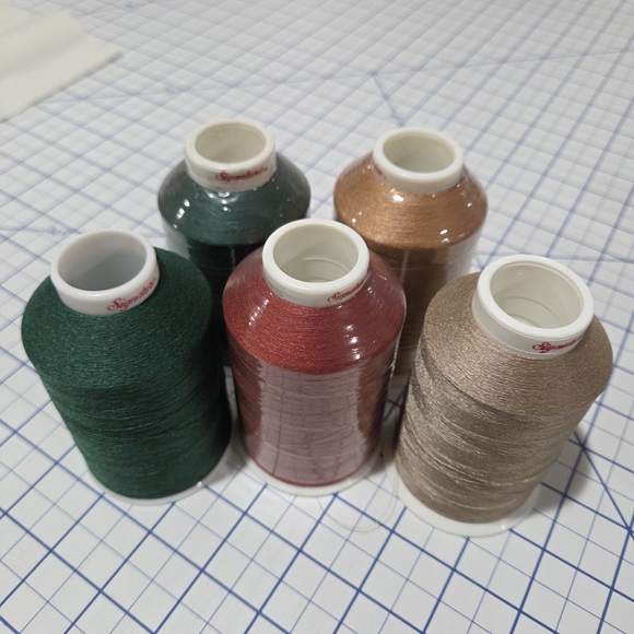 Signature Evergreen and Rust Thread Spools - Picture 1 of 4